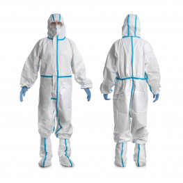 Disposable protective suit. Sealed seams