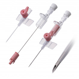 Safety Intravenous Catheter with wings, with injection port