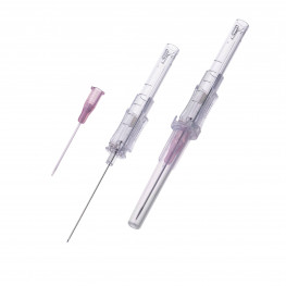 IV Catheter with telescopic safety locking without wings, without injection port