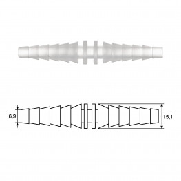 Straight double taper PP connector