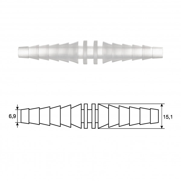 Straight 5-in-1 Polypropylene Connector
