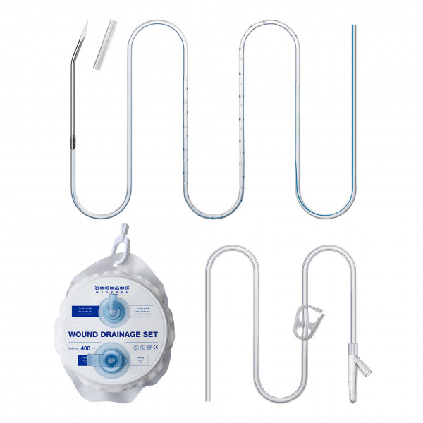  Wound Drainage Set with 3 Spring Reservoir