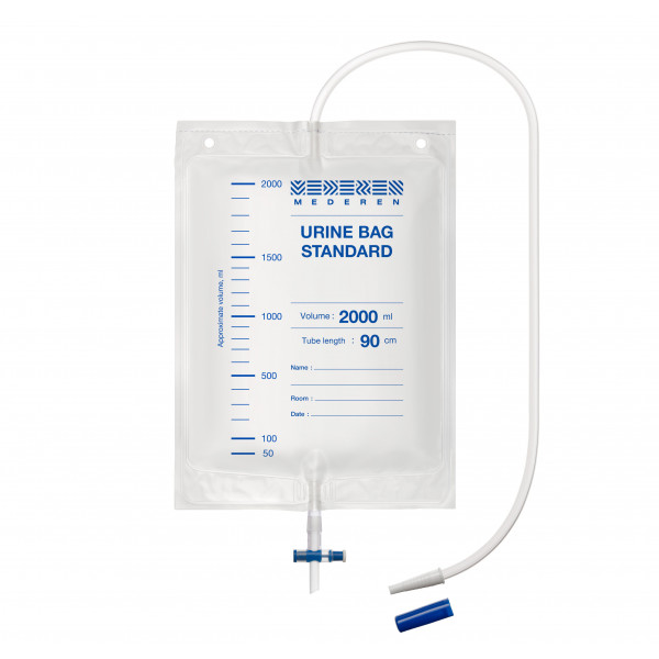 Bedside Urine Bags 2000 ml with T-valve